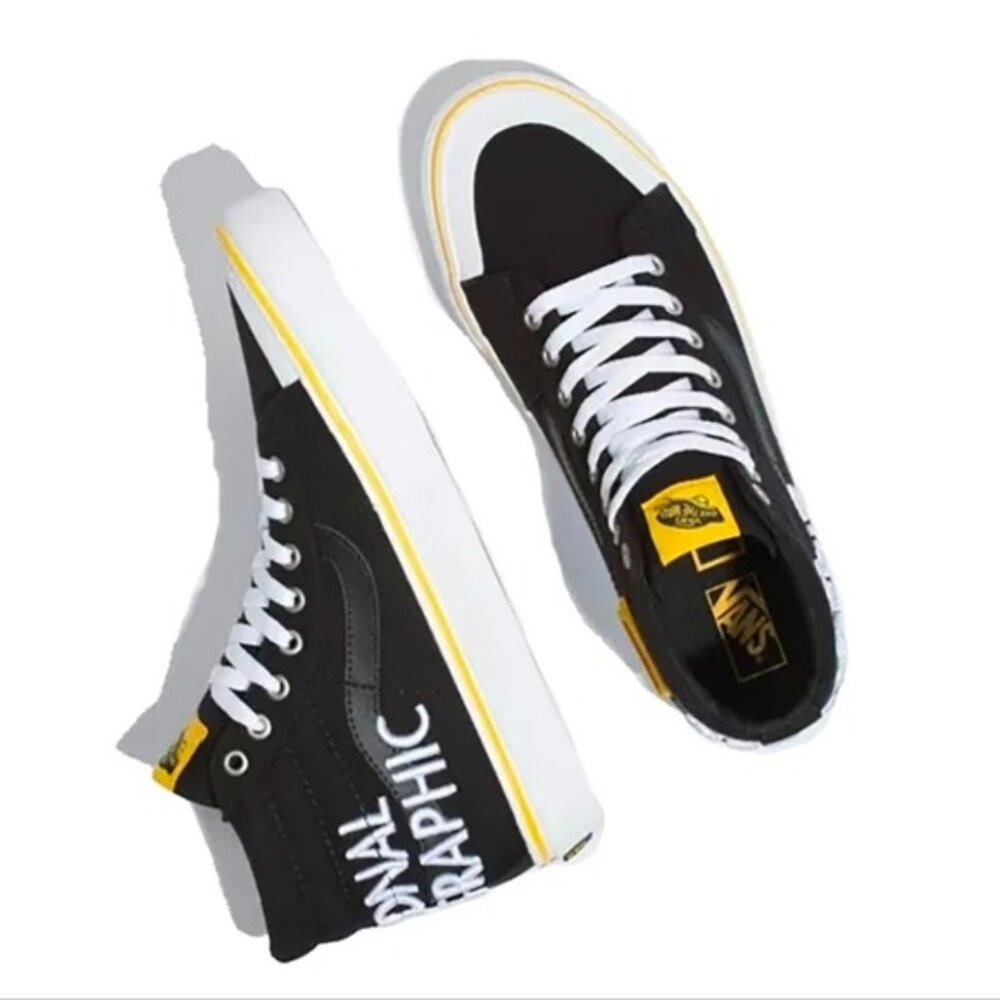Vans National Geographic Box Logo SK8 Hi Reissue Women Black White 112025 Gf - Picture 1 of 11